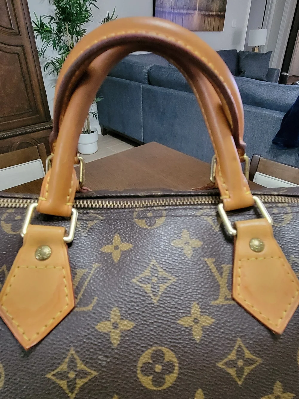 Louis Vuitton Brown Monogram Speedy 35 9.00Top-Handle Bag
